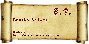 Brasko Vilmos névjegykártya